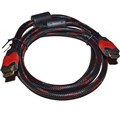 Кабель HDMI-HDMI V-1.4 10m 19PM/M Black-Red (в оплетке) Высококачественный медный кабель, V1,4, поддерживает 3D, совместим со всеми типами телевизоров, проэкторов, ноутбуков, и других