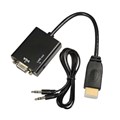 Конвертер HDMI to VGA + Audio Black 