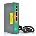 Коммутатор POE SICSO 48V с 4 портами POE 100Мбит + 2порт Ethernet(UP-Link) 100Мбит, c усил. сигн. до 250м, корпус -металл, Silver, БП встроенный