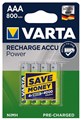 Аккумулятор AAA/(HR03) Varta R2U (56703), 800mAh, LSD Ni-MH, блистер 4шт., цена за уп., China
