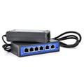 Коммутатор POE 48V, 4 порта POE 100Мбит + 2 порт Ethernet (UP-Link) 100Мбит, черн корпус - металл, БП