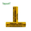 Аккумулятор 16650 Li-Ion Vapcell INR16650 M20, 2000mAh, 8A, 4.2/3.6/2.5V, Gold