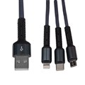 Кабель (шнур) LP 3 в 1 USB 3.0 to Type-C/Lightning/Micro-USB 1,2м (C20CM)