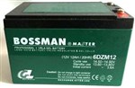 Аккумулятор тяговый 12V 12 Ah Bossman 6-DZM-12 клеммы под пайку, 10x10x15см