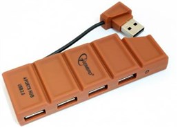 HUB USB 2.0 4 ports Gembird UH-005, шоколад