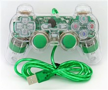 Геймпад K800, проводной USB, вибро, прозрачный пластик, Green