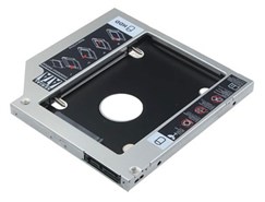 Карман для SSD (HDD2,5) 12,7мм в отсек привода ноутбука SATA to mSATA (HDC-25), Blister, Aluminium