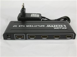 Сплиттер HDMI 1-вход, 4-выхода активный (v1,4b, 3D 2К х 4К, 1080р)+адаптер питания