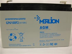 Аккумулятор 6v 10 Ah MERLION GP6100F2  (150x50x95 (100)мм)