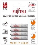 Аккумулятор AAA/(HR03) Fujitsu HR-4UTCEU(4B), 750mAh, LSD Ni-MH, блистер 4шт, цена за уп., Japan ориг 100%
