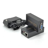 Удлинитель VGA сигнала активный до 100m по витой паре Cat5e/6e, 1080P, Black, BOX