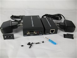 Удлинитель VGA сигнала активный до 300m по витой паре Cat5e/6e, 1080P, Black, BOX