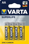 Батарейка AA/(HR6), солевая Varta Superlife 2006, блистер 4шт, цена за уп., желтая, Poland