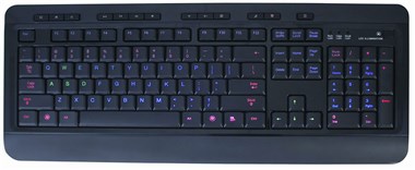 Клавиатура с подсветкой букв HQ-Tech KB-310FMC, USB multicolor (4-цвета подсветки)